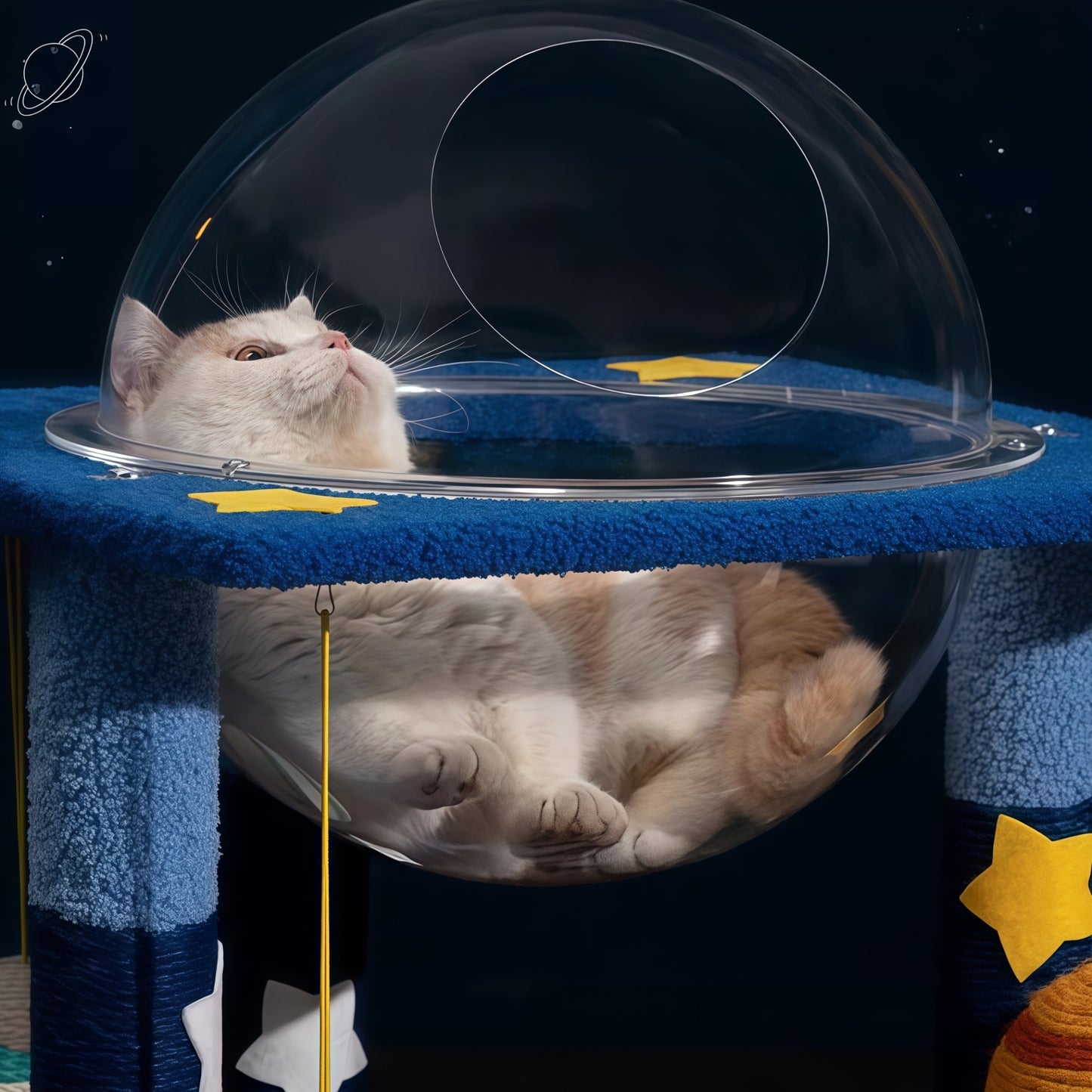 Starlight Sisal Cat Tree with Clear Pod & Dual Cubbies