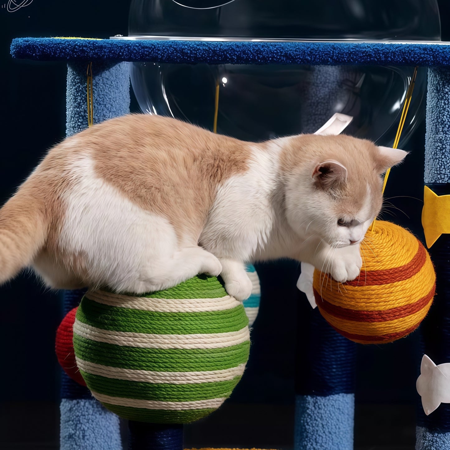 Starlight Sisal Cat Tree with Clear Pod & Dual Cubbies