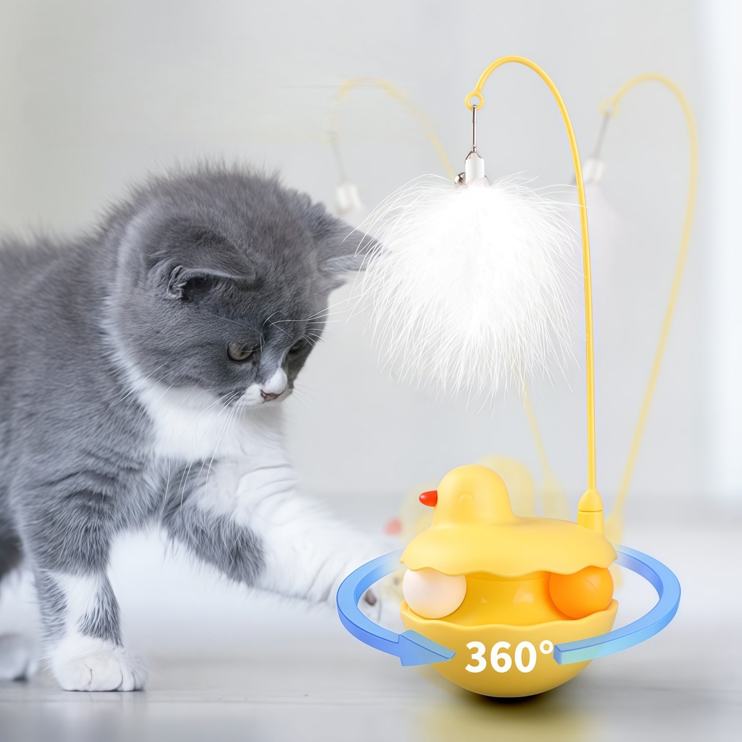 Tumbler Duck Cat Wand Toy for Cats