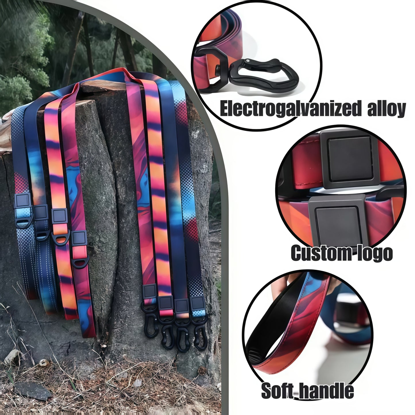 Heat-Transfer PVC Coated Waterproof Dog Leash Set