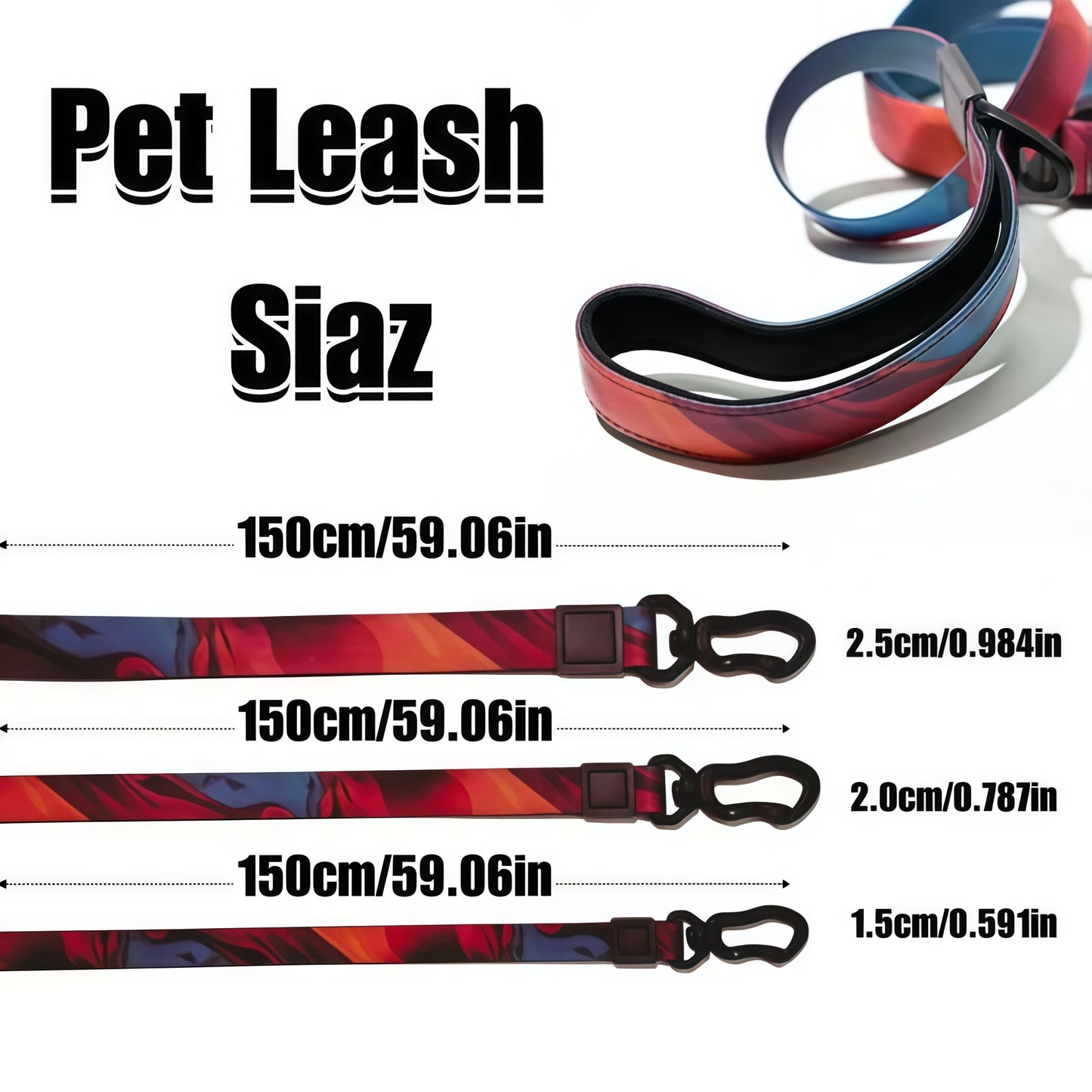 Heat-Transfer PVC Coated Waterproof Dog Leash Set