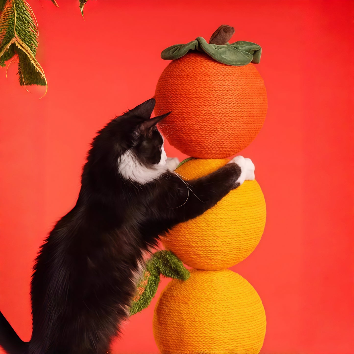 “Good Persimmon” Dual-Post Cat Scratcher Tree