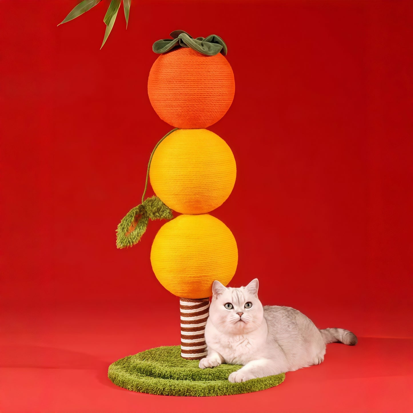 “Good Persimmon” Dual-Post Cat Scratcher Tree